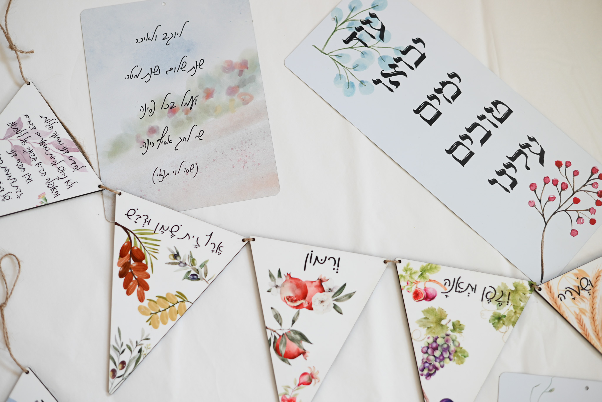 קישוטים לסוכה דגלונים ושלטים