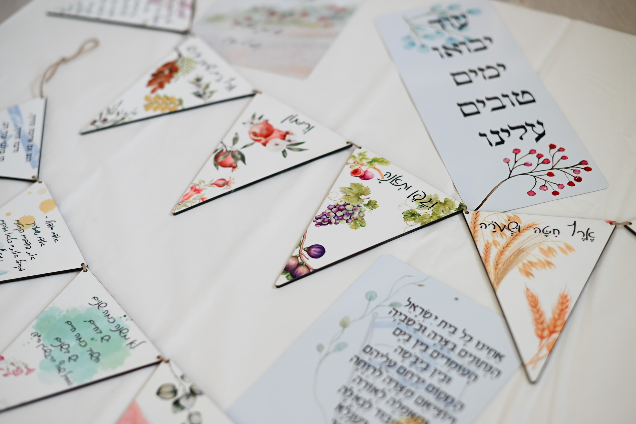 קישוטים לסוכה דגלונים ושלטים