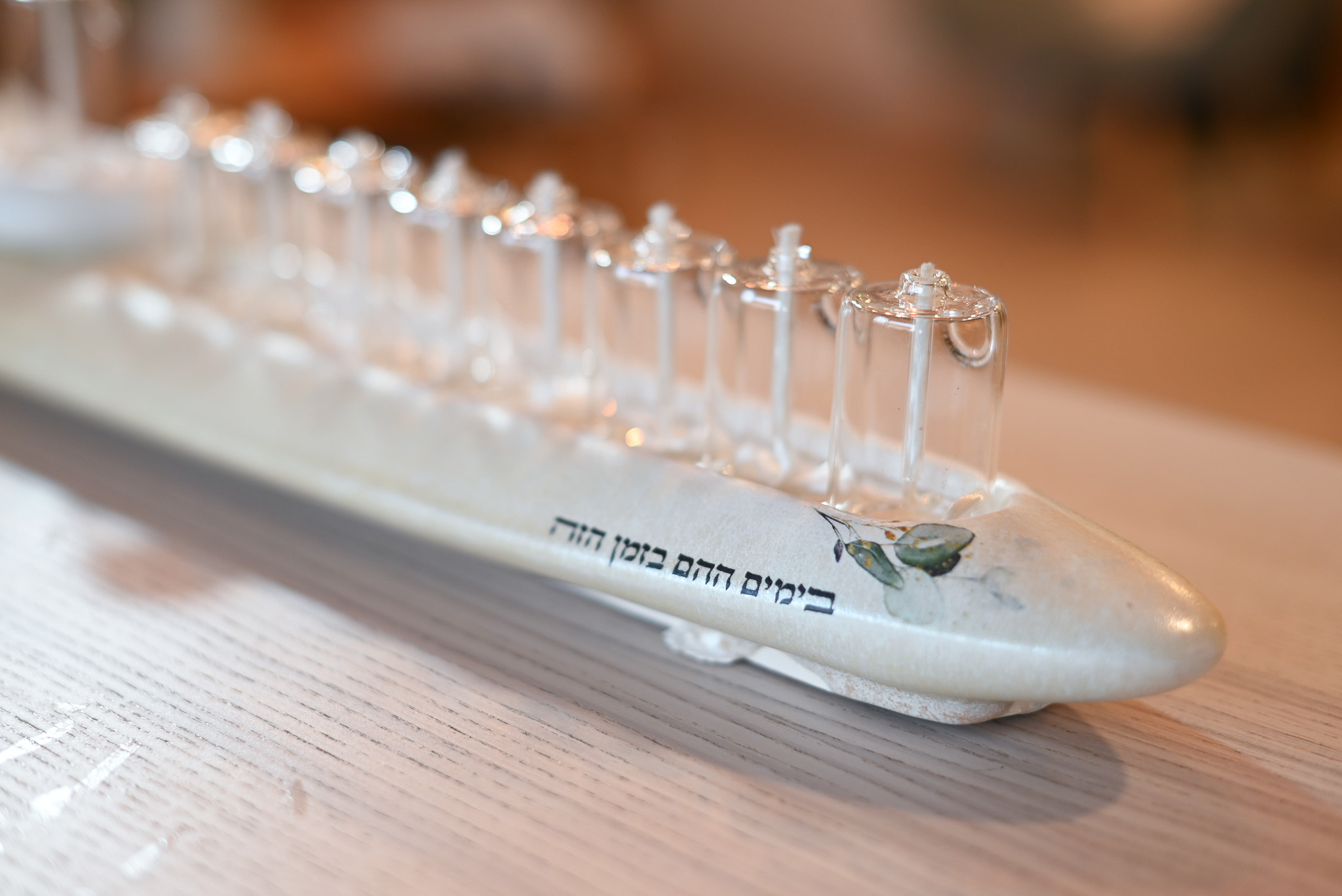 חנוכיה דגם עלים- יושב בתוך האור | קולקציית טבע